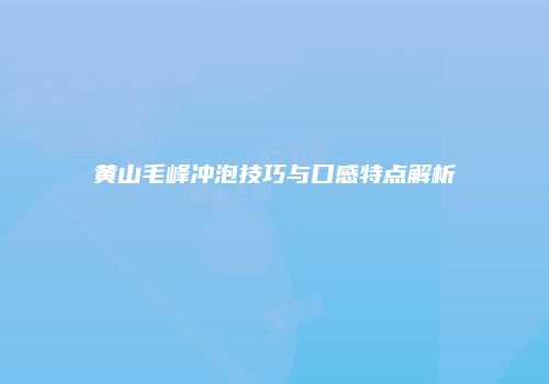 黄山毛峰冲泡技巧与口感特点解析