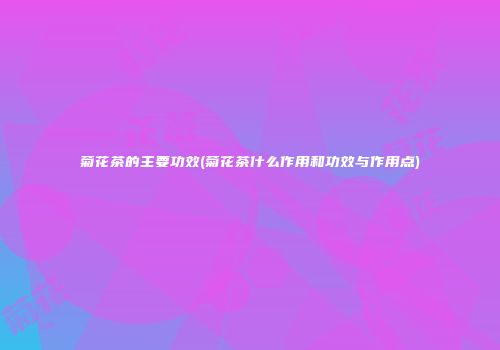 菊花茶的主要功效(菊花茶什么作用和功效与作用点)