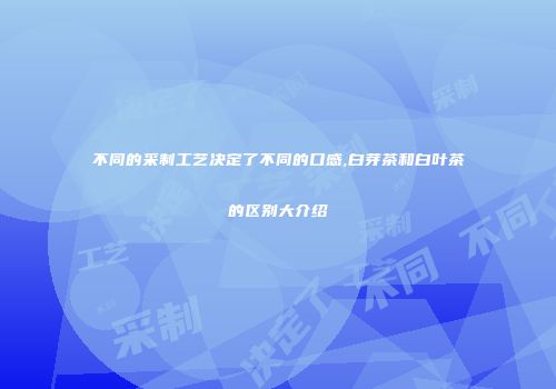 不同的采制工艺决定了不同的口感,白芽茶和白叶茶的区别大介绍