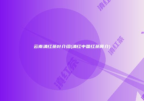 云南滇红茶叶介绍(滇红中国红茶简介)