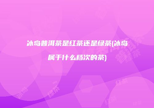 冰岛普洱茶是红茶还是绿茶(冰岛属于什么档次的茶)