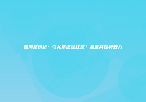 普洱茶辨析：乌龙茶还是红茶？品鉴其独特魅力