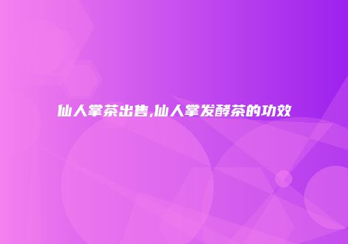 仙人掌茶出售,仙人掌发酵茶的功效