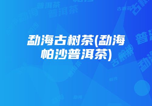 勐海古树茶(勐海帕沙普洱茶)