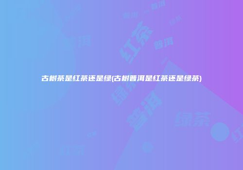 古树茶是红茶还是绿(古树普洱是红茶还是绿茶)