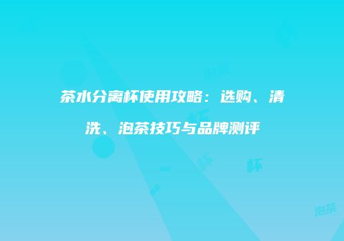 茶水分离杯使用攻略：选购、清洗、泡茶技巧与品牌测评