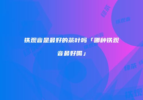 铁观音是最好的茶叶吗「哪种铁观音最好喝」