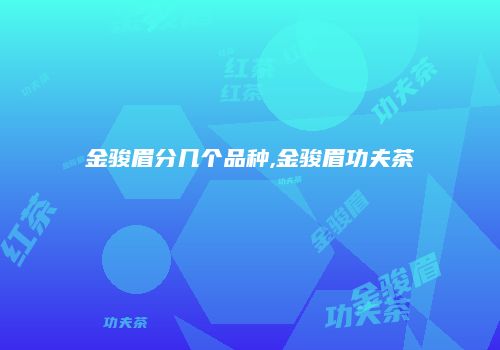金骏眉分几个品种,金骏眉功夫茶