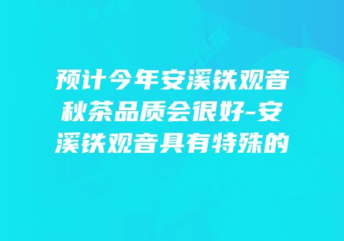 预计今年安溪铁观音秋茶品质会很好-安溪铁观音具有特殊的