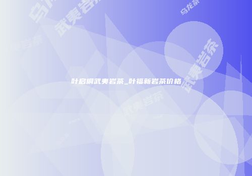 叶启桐武夷岩茶_叶福新岩茶价格