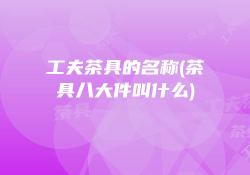 工夫茶具的名称(茶具八大件叫什么)
