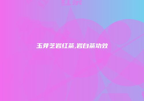 玉芽芝岩红茶,岩白茶功效