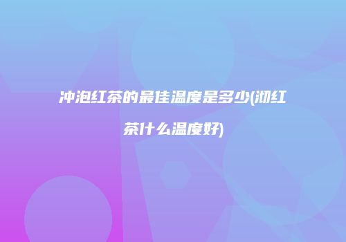 冲泡红茶的最佳温度是多少(沏红茶什么温度好)