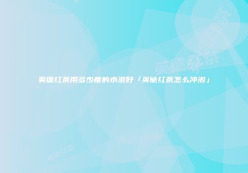 英德红茶用多少度的水泡好「英德红茶怎么冲泡」