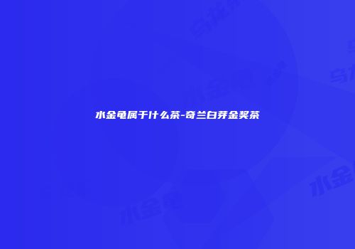 水金龟属于什么茶-奇兰白芽金奖茶