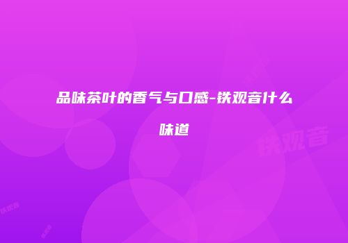 品味茶叶的香气与口感-铁观音什么味道