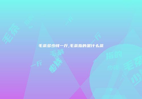 毛茶多少钱一斤,毛茶指的是什么茶