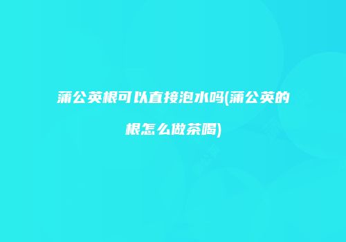 蒲公英根可以直接泡水吗(蒲公英的根怎么做茶喝)