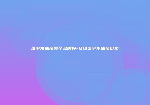漳平水仙茶哪个品牌好-特级漳平水仙茶价格