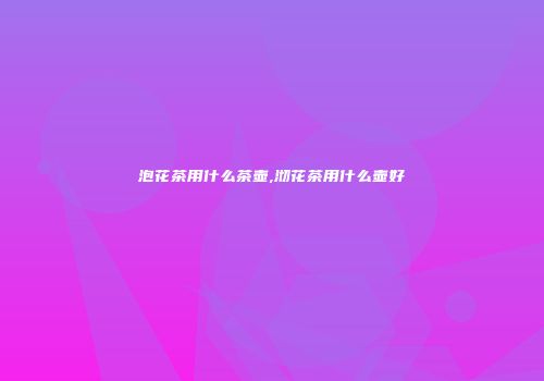泡花茶用什么茶壶,沏花茶用什么壶好