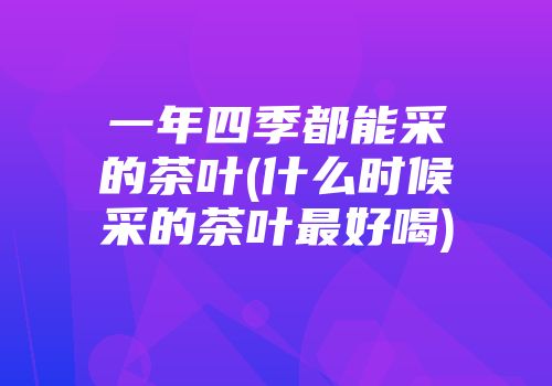 一年四季都能采的茶叶(什么时候采的茶叶最好喝)