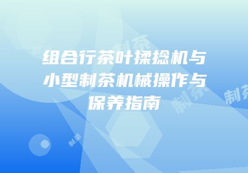 组合行茶叶揉捻机与小型制茶机械操作与保养指南