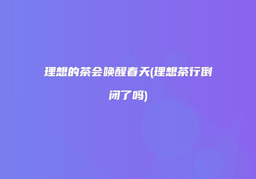 理想的茶会唤醒春天(理想茶行倒闭了吗)