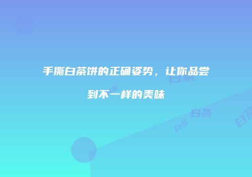 手撕白茶饼的正确姿势，让你品尝到不一样的美味