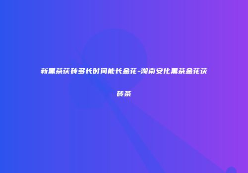 新黑茶茯砖多长时间能长金花-湖南安化黑茶金花茯砖茶