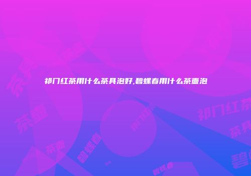 祁门红茶用什么茶具泡好,碧螺春用什么茶壶泡