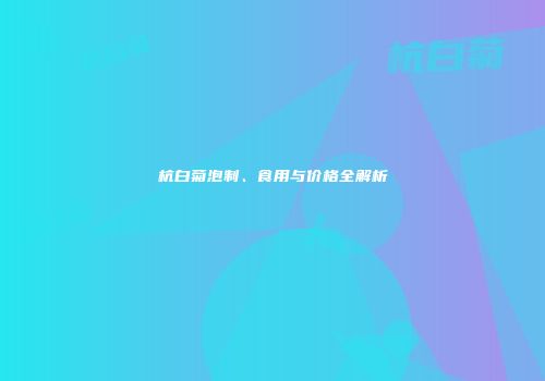 杭白菊泡制、食用与价格全解析