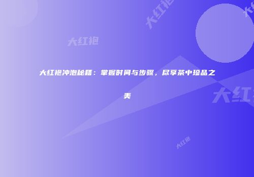 大红袍冲泡秘籍：掌握时间与步骤，尽享茶中珍品之美