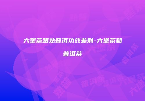 六堡茶跟熟普洱功效差别-六堡茶和普洱茶