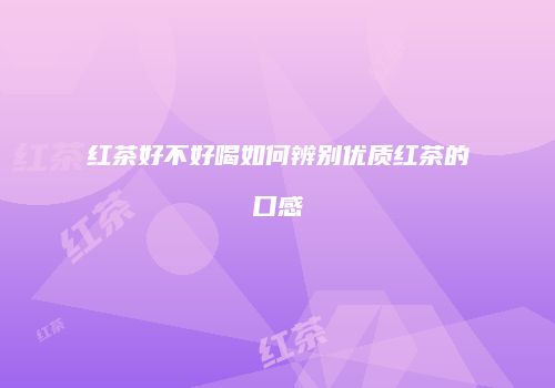 红茶好不好喝如何辨别优质红茶的口感