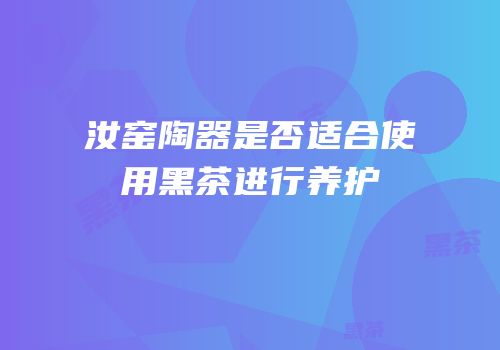 汝窑陶器是否适合使用黑茶进行养护