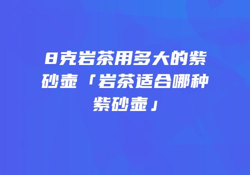 8克岩茶用多大的紫砂壶「岩茶适合哪种紫砂壶」
