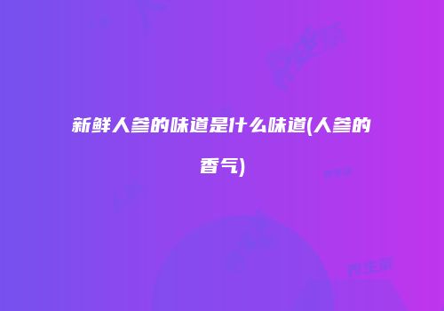 新鲜人参的味道是什么味道(人参的香气)