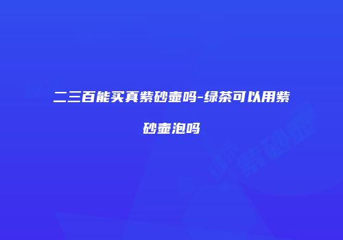 二三百能买真紫砂壶吗-绿茶可以用紫砂壶泡吗