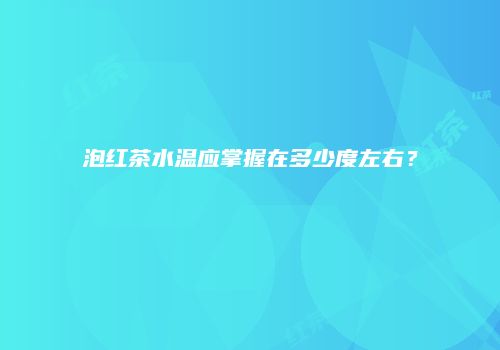 泡红茶水温应掌握在多少度左右？