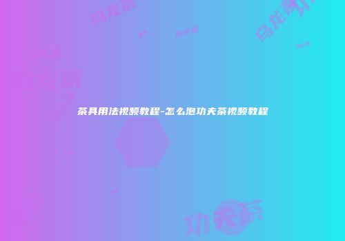 茶具用法视频教程-怎么泡功夫茶视频教程