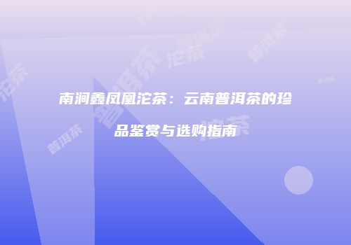 南涧鑫凤凰沱茶：云南普洱茶的珍品鉴赏与选购指南