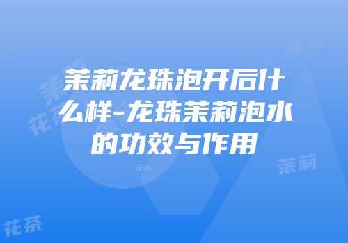 茉莉龙珠泡开后什么样-龙珠茉莉泡水的功效与作用