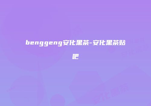 benggeng安化黑茶-安化黑茶贴吧