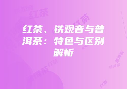 红茶、铁观音与普洱茶：特色与区别解析