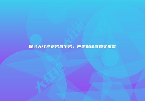 探寻大红袍正岩与半岩：产地揭秘与购买指南
