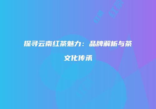 探寻云南红茶魅力：品牌解析与茶文化传承
