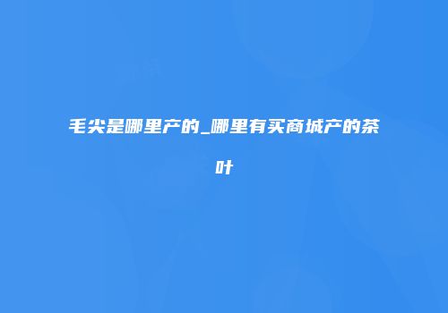 毛尖是哪里产的_哪里有买商城产的茶叶