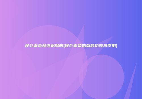 昆仑雪菊是泡水喝吗(昆仑雪菊胎菊的功效与作用)