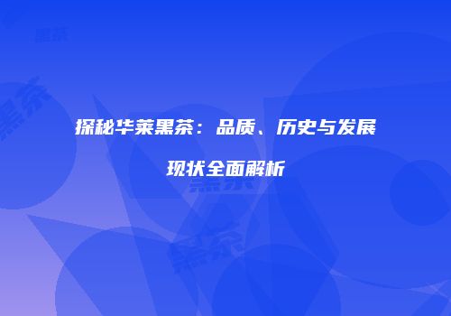探秘华莱黑茶：品质、历史与发展现状全面解析