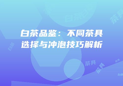 白茶品鉴：不同茶具选择与冲泡技巧解析